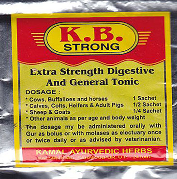 K.B. Strong for digestive systems for animals